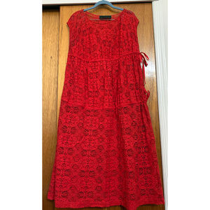 DIRK VAN SAENE RED LACE DRESS
